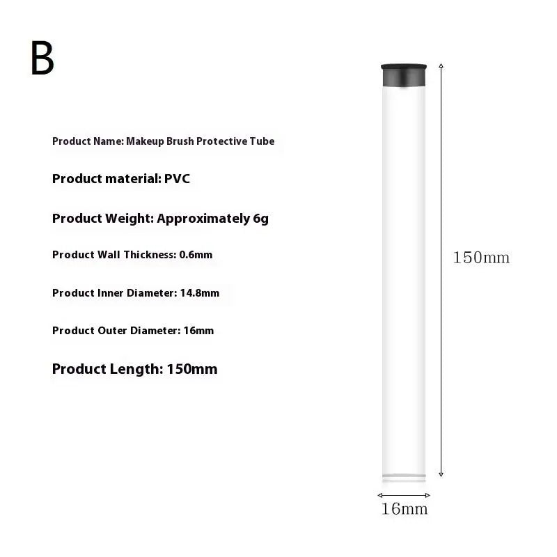 PVC Clear Storage Tube Rotating Pen Holders Makeup Brushes Case Qme B