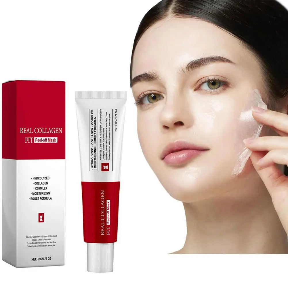 Collagen Peel Off Face Mask Glowy Skin Deep Moisturizing Collagen Night Wrapping Mask Elasticity Hydration Brighten Skin Care Qme
