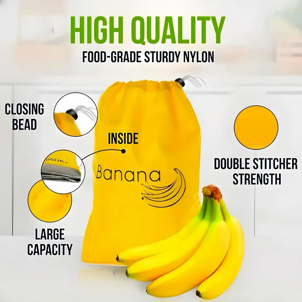 5/3/2/1Pcs Banana Preservation Bag Insulated aluminum film Fruit Vegetable Fresh-keep Pocket Drawstring Food Preservation Bag Qme