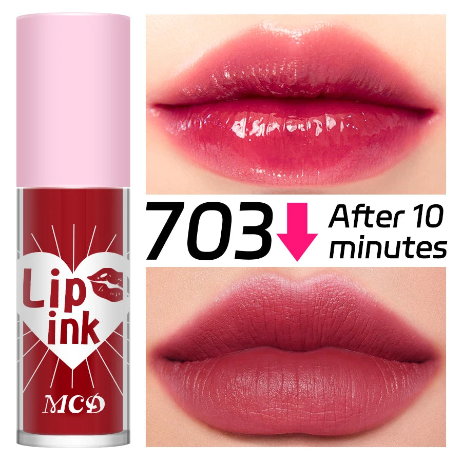 Waterproof Matte Lip Tint Long-lasting Glaze Sexy Plump Glow Oil Qme 703