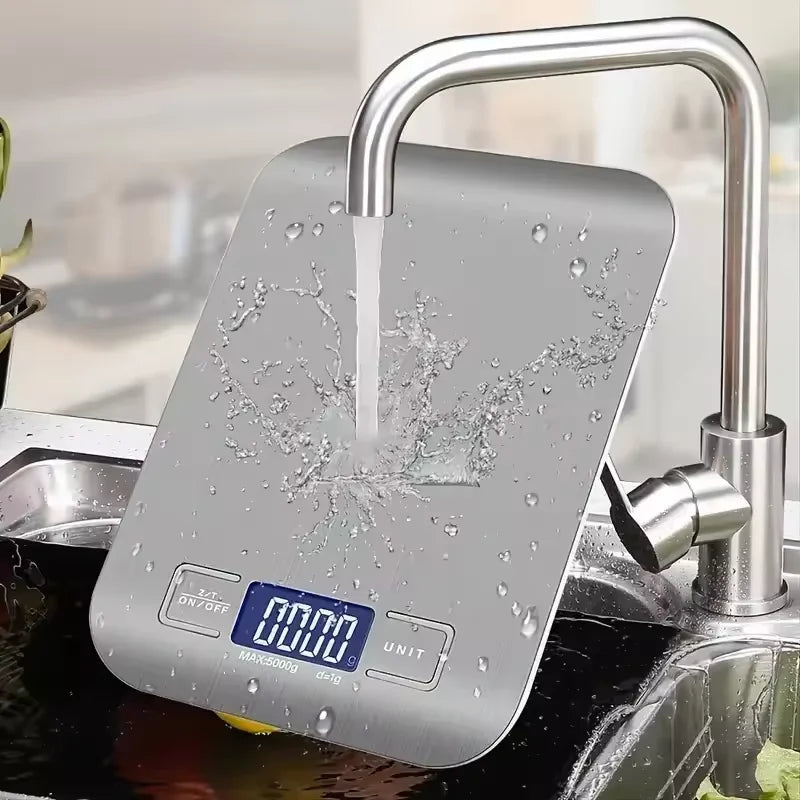 Digital Kitchen Scale LED Display 10kg/1g Stainless Steel Panel Electronic Scales Home Jewelry Food Snacks Weighing Baking Tools Qme