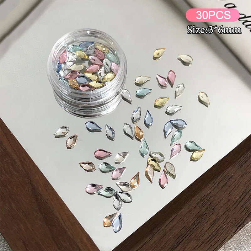 Box 3D Irregular-shaped Rhinestones Crystal Pearl Nail Art Qme Multicolor