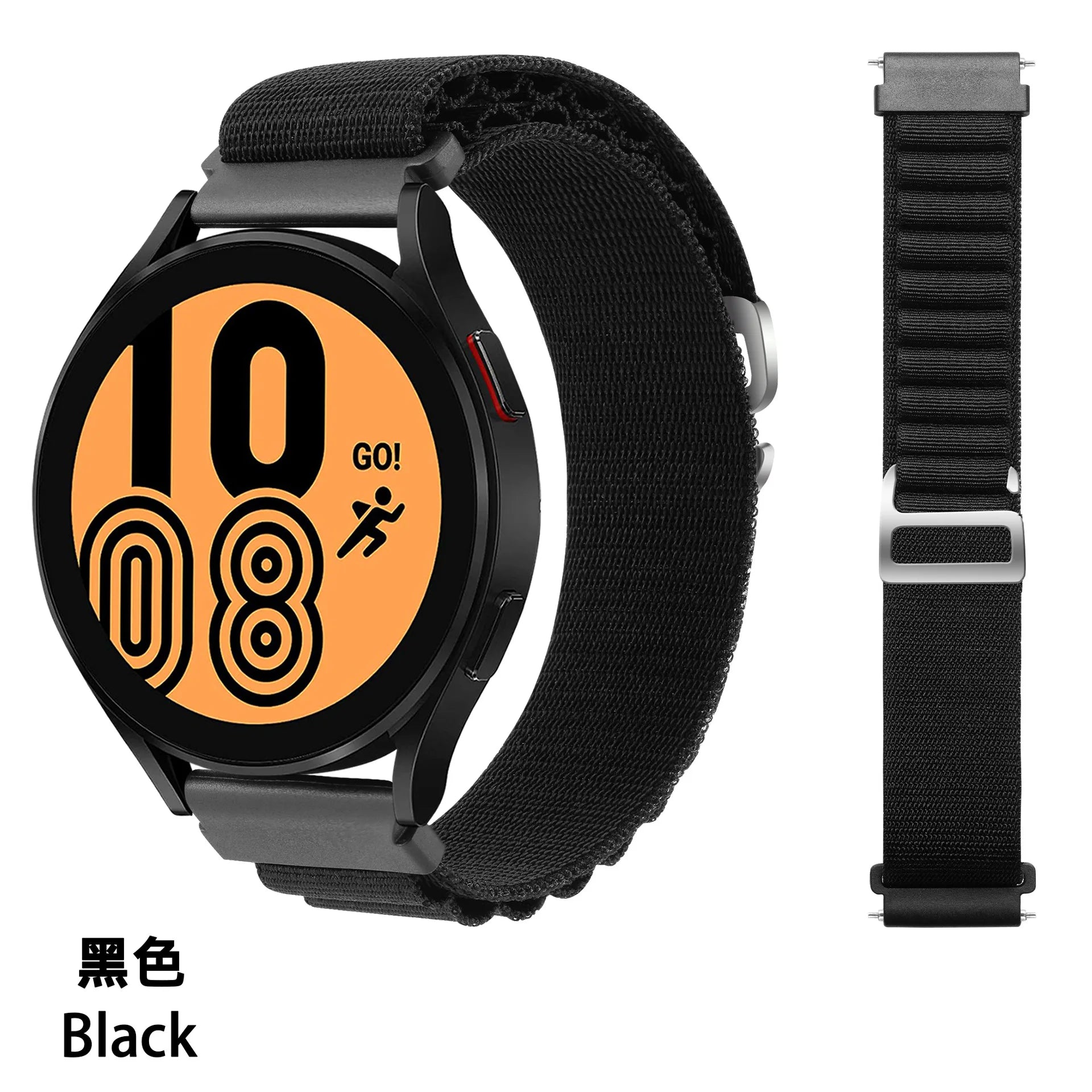 Suitable for Quartz Samsung Watch 4/5/6 20mm 22mm Nylon Quick Release Outdoor Strap Huawei GT3 High Mountain Loop Watch Bands Qme 3Black 20mm