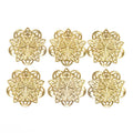 3Colors Flowers Filigree Wraps Connectors For Making DIY Jewelry Accessories Findings Scrapbook Home Decor Metal Crafts Supplies Qme Gold