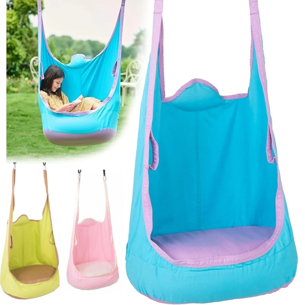 Kids Pod Swing Seat Cotton Child Hammock Swing Chair Sensory Swing for Indoor Outdoor for Children with Autism ADHD Asperger Qme