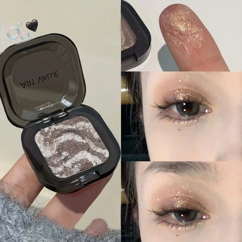 ART VALUE Single Color Eye shadow Shimmer Matte Delicate Lasting Makeup High Gloss Brightening Silkworm Pearlescent Eyeshadow Qme 01
