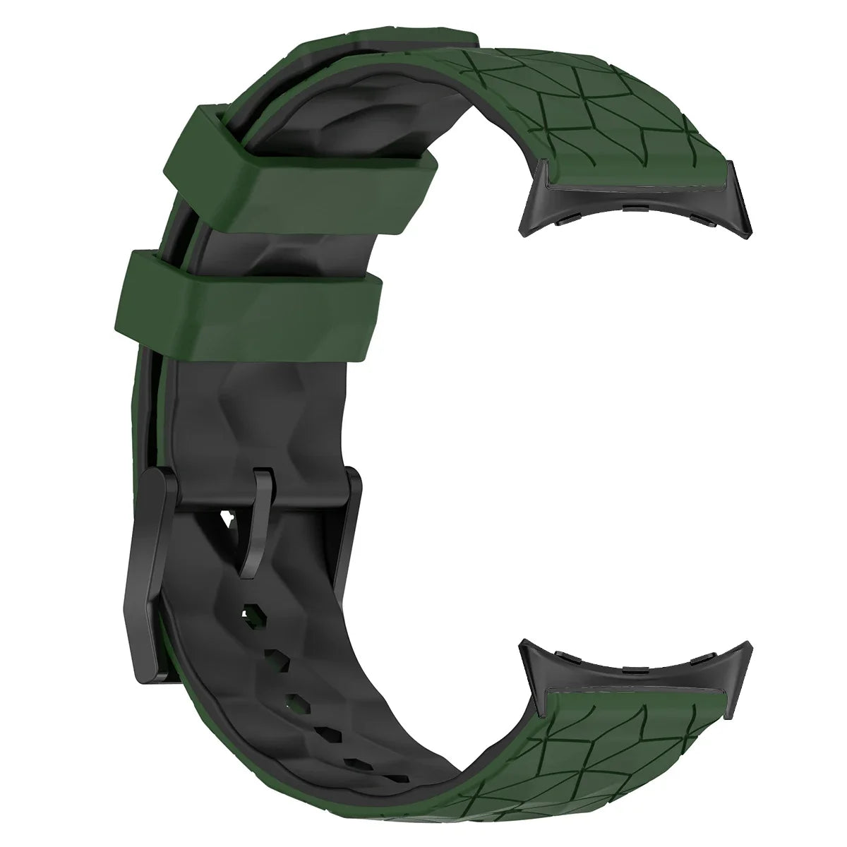 Silicone Strap for Google Pixel Watch 2 Watch Strap Bracelet correa Replacement for Google Pixel Watch 1 41mm Sport Band Qme AGreen Black for pixel watch 2