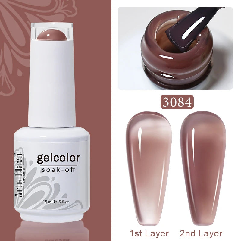 Arte Clavo Solid Gel Nail Polish Rainbow Summer Varnish Soak Off