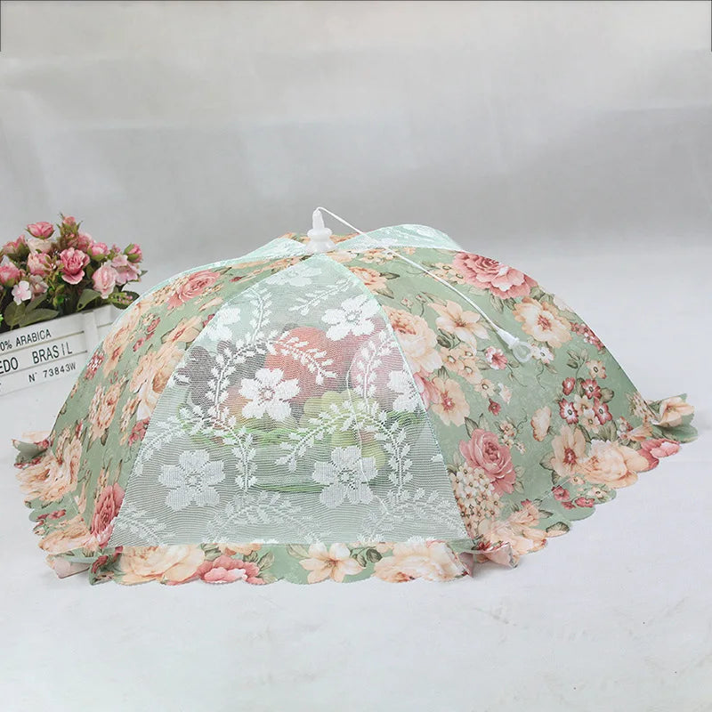 Portable Umbrella Style Food Cover Anti Mosquito Meal Cover Lace Table Home Using Food Cover Kitchen Gadgets Cooking Tools Qme Green