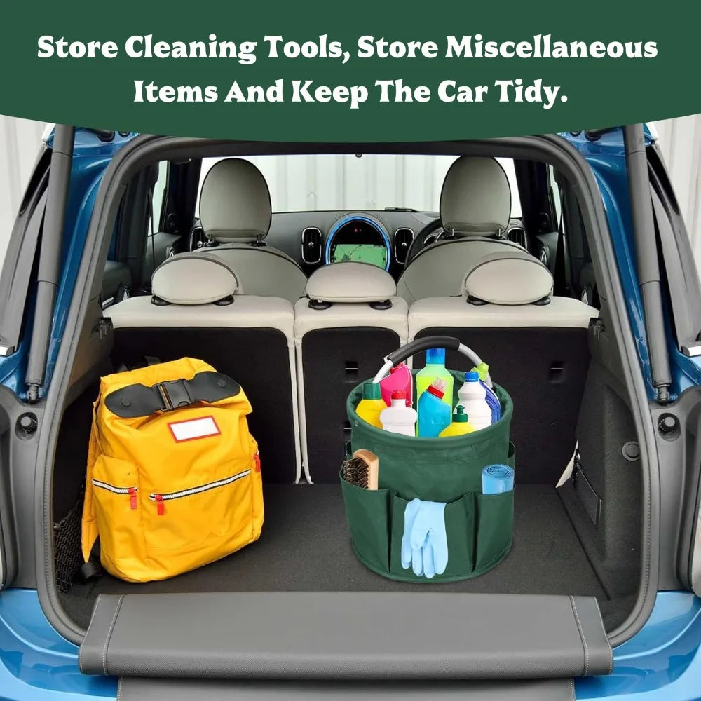 17L Foldable Storage Bucket 600D Oxford Cloth Portable Cleaning Tool Storage Organizer Outdoor Camping Picnic Garden Harvest Bag Qme