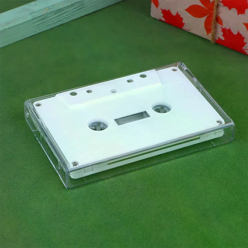 Cassette Tape Transparent Storage Box Audio Magnetic Recording Blank Qme