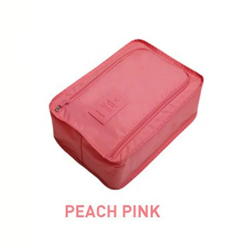 High Quality Portable Travel Shoe Bag Underwear Clothes Bags Shoe Organizer Storage Bag Multifunction Travel Accessories Qme Single layer-Pink