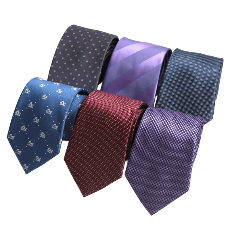 Design Wedding 8CM Men Tie Luxury Jacquard Striped Paisley Flower Neckties for Men Business Party Groom Collar Accessories Gift Qme