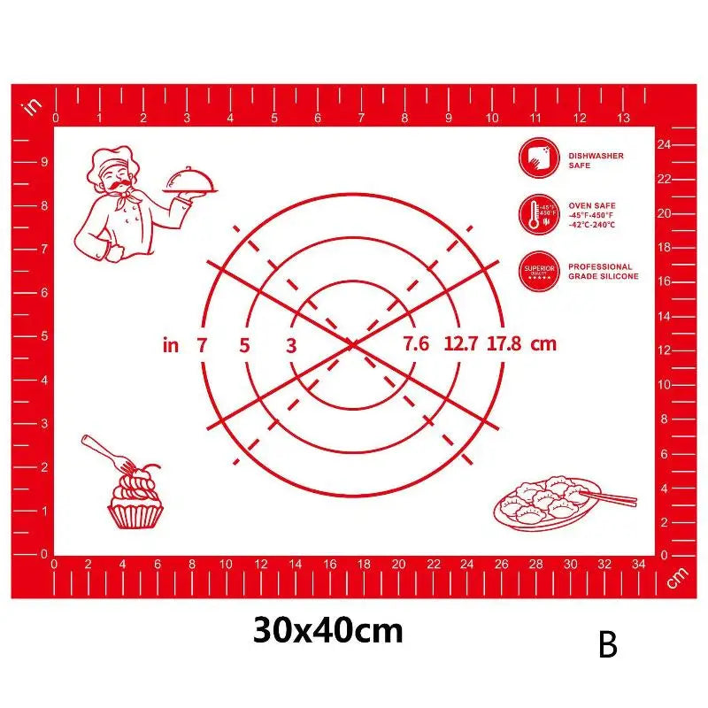 Silicone Baking Mat Kneading Pad Dough Pizza Cake Maker Kitchen Qme B