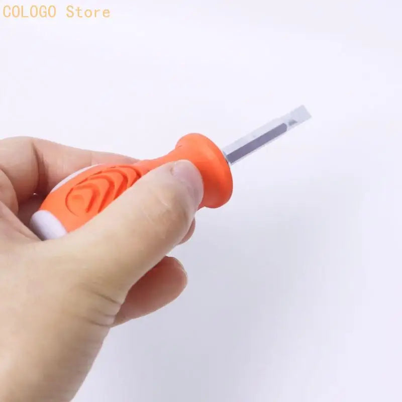 Steel Slotted Screwdriver Enhanced Grip Detachable Bit Design Home Qme