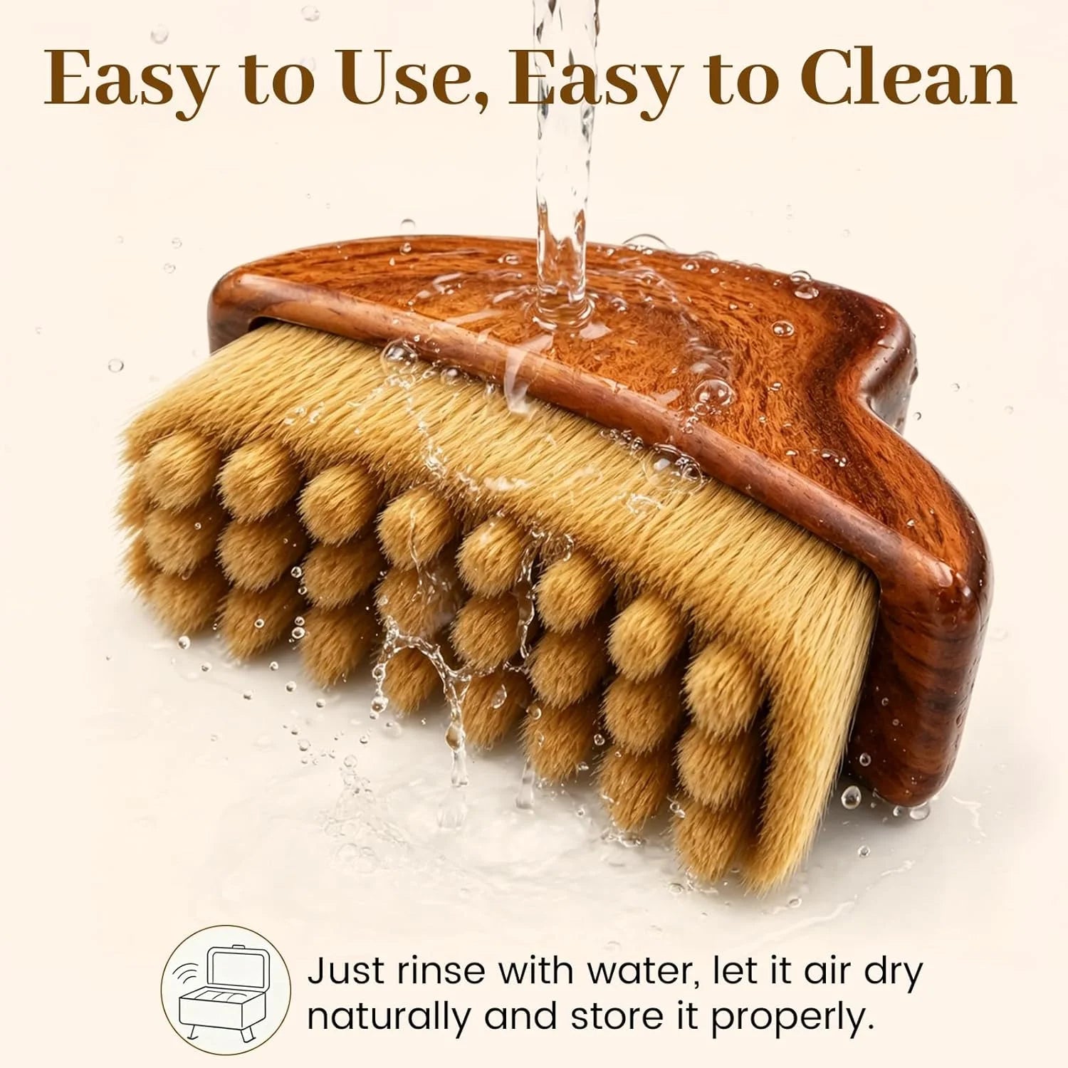 Custom Logo Crescent-shaped Facial Contour Brush Lymphatic Drainage Qme Brown