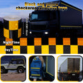 Reflective Sticker Square Grid Checkered Pattern Reflector Tape Red Yellow Fluorescent White Reflect Film For Truck Car Road Qme Black and yellow 5m 5cm