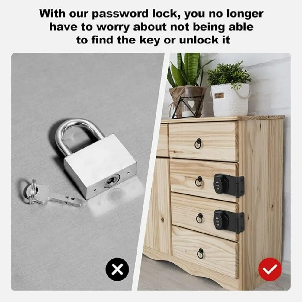Double Drawer Password Lock Multifunctional No Punching Child Safety Lock for Wardrobe, Cabinet, Drawer Anti-theft Password Lock Qme