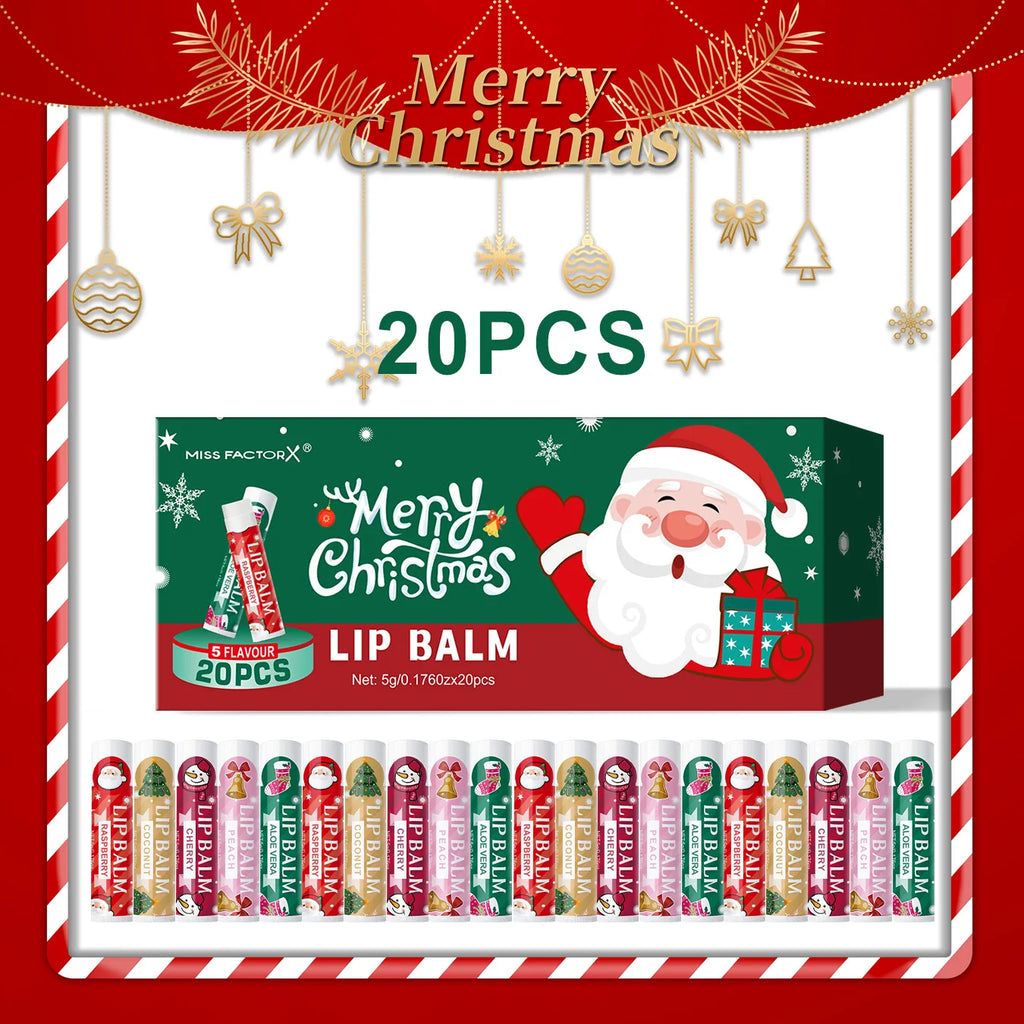 20PCS lipstick Set -5 Taste Christmas Theme Deep moisturizing and lasting moisturizing to create plump and shiny lips Qme 20PCS lipstick set