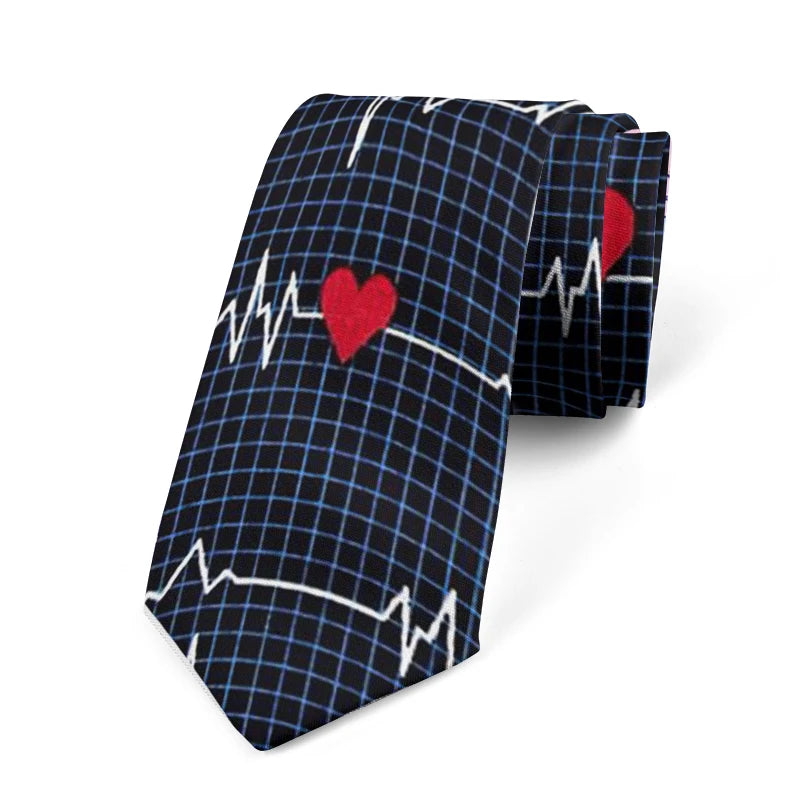 Funny Cartoon Dog Sunflower Print Tie Fashion Casual Polyester Men's Qme style6