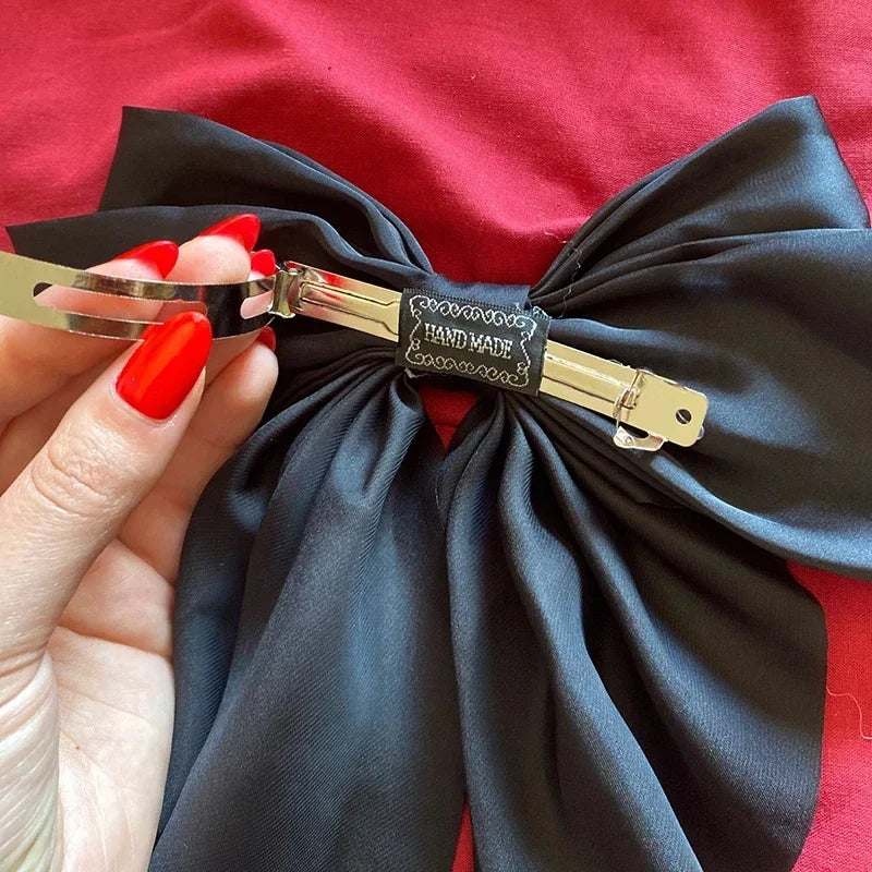 Women Girl Large Bow Hairpin Korean Headbands Big Bowknot Barrettes Qme