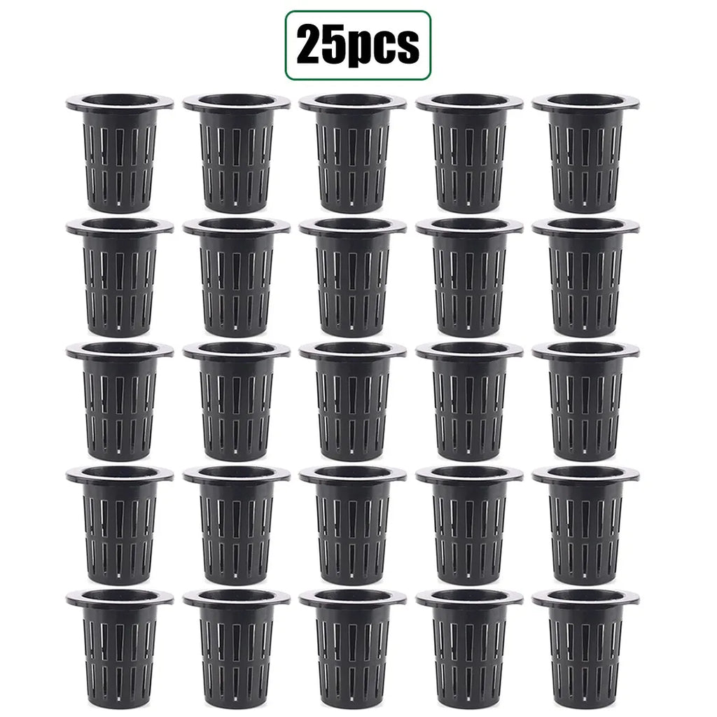 25PCS Hydroponic Pot Net Cup Hydroponic Soilless Mesh Net Basket Plant Veg Grow Nursery Cup Pot Garden Plant Basket Qme