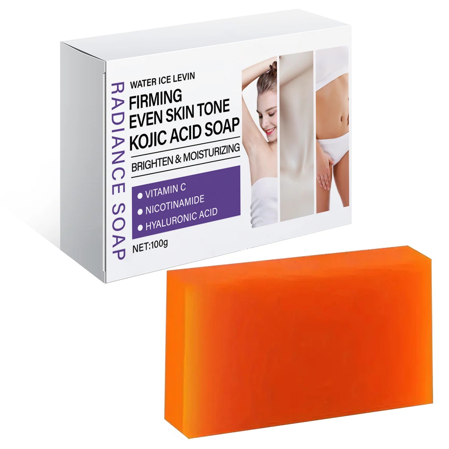 Radiance Kojic Acid Soap with Vitamin C & Niacinamide - Brightening, Firming & Even Skin Tone Bar for Glowing Skin Qme Milk 100g