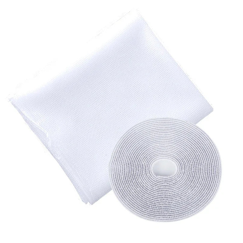 Anti Fly Mosquito Net Window Screen Mesh Adhesive Mosquito Insect Flying Bug Net Curtains for Kitchen Windows Home Protector Qme white L-1.5x2.0m
