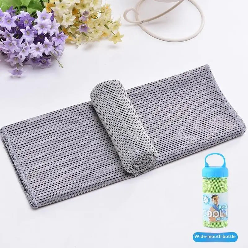 Breathable Cooling Towel Ultra Soft Microfiber Quick Drying Sunstroke Prevention Outdoor Sports Qme Light gray