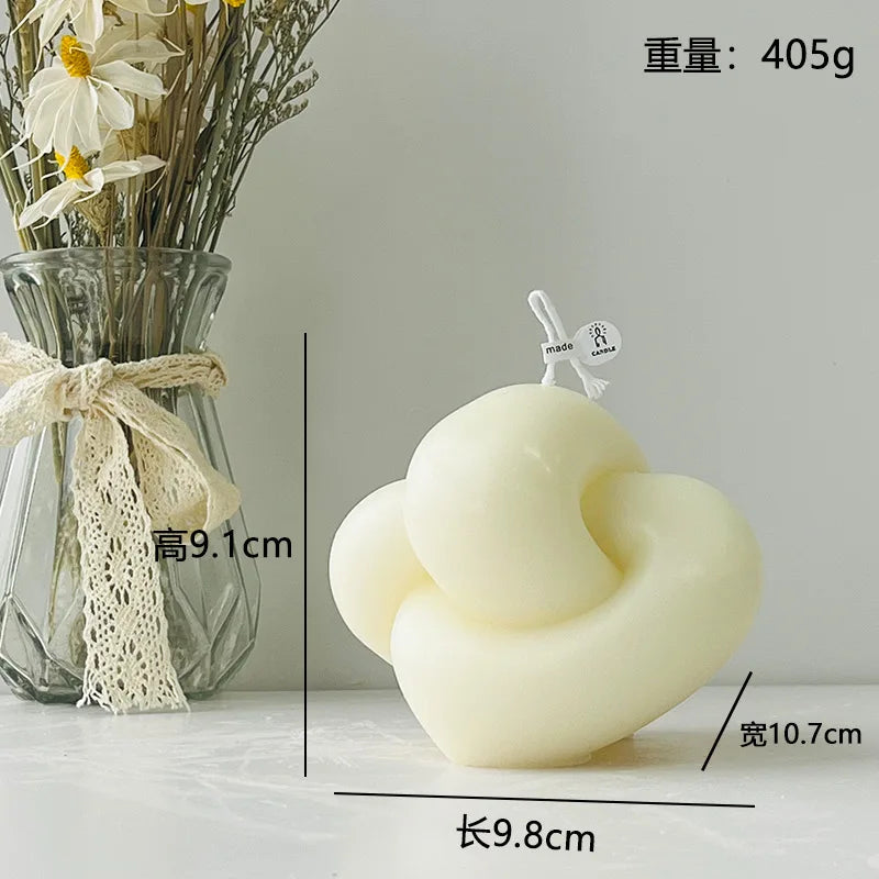Nordic Minimalist White Scented Candle Atmosphere Home Decor Wedding Arrangement Cylinder Geometric Shape Fragrance Candle Qme H-0888