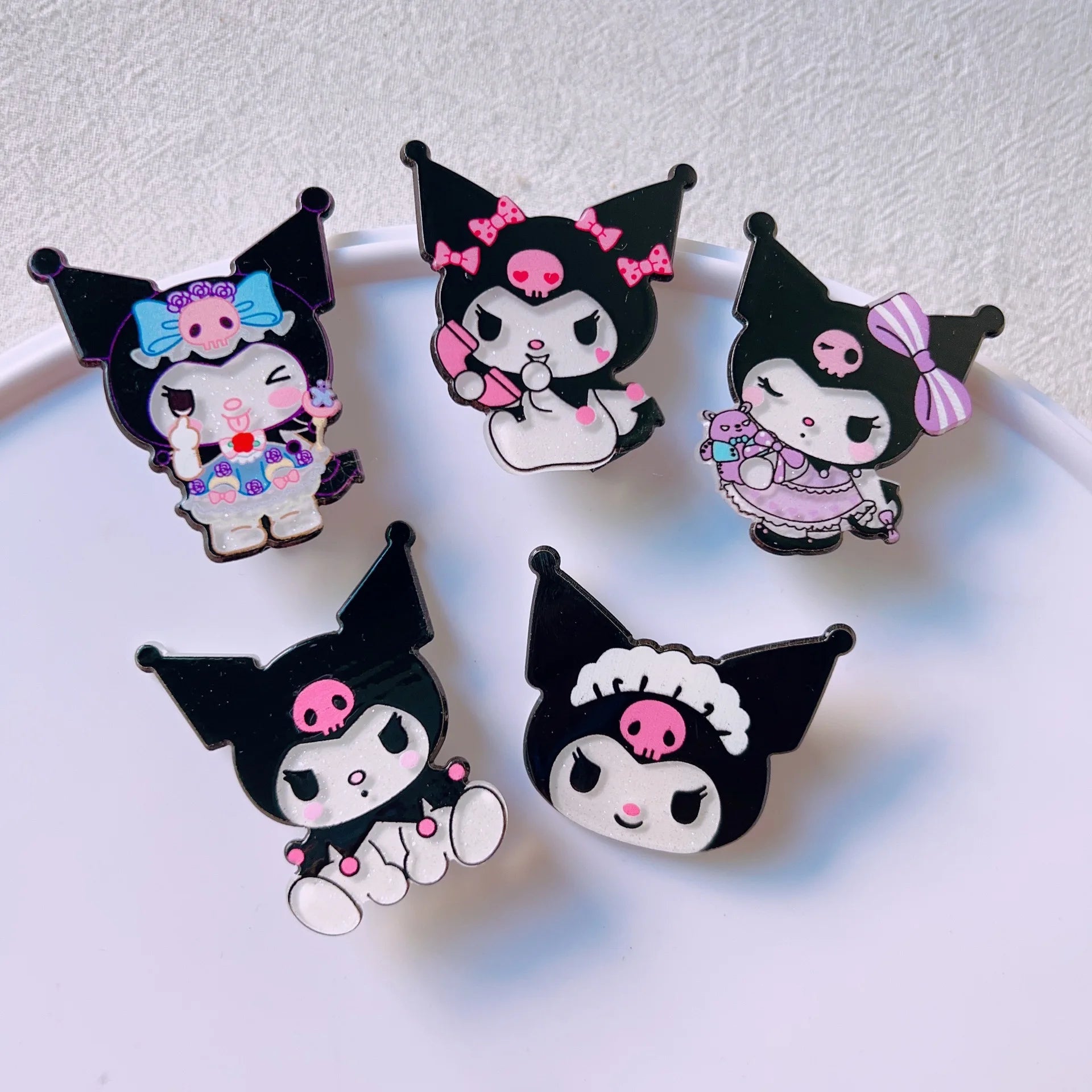 Clowmi Hair Clips Black Pink School Ties Accessories Cute Bands Qme 5