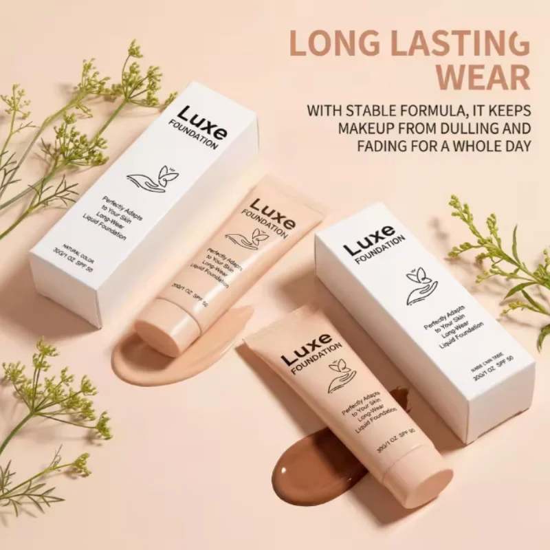 Foundation Long Wear Liquid Foundation Flawless Finish High Coverage Even Skin Tone Breathable Lightweight Natural Look Qme