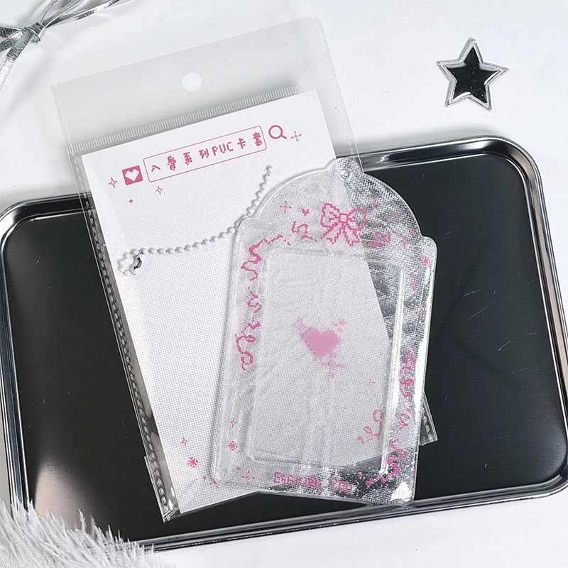 Pixel Kpop Photocard Holder ID Badge Student Bus Card Protective Qme A1