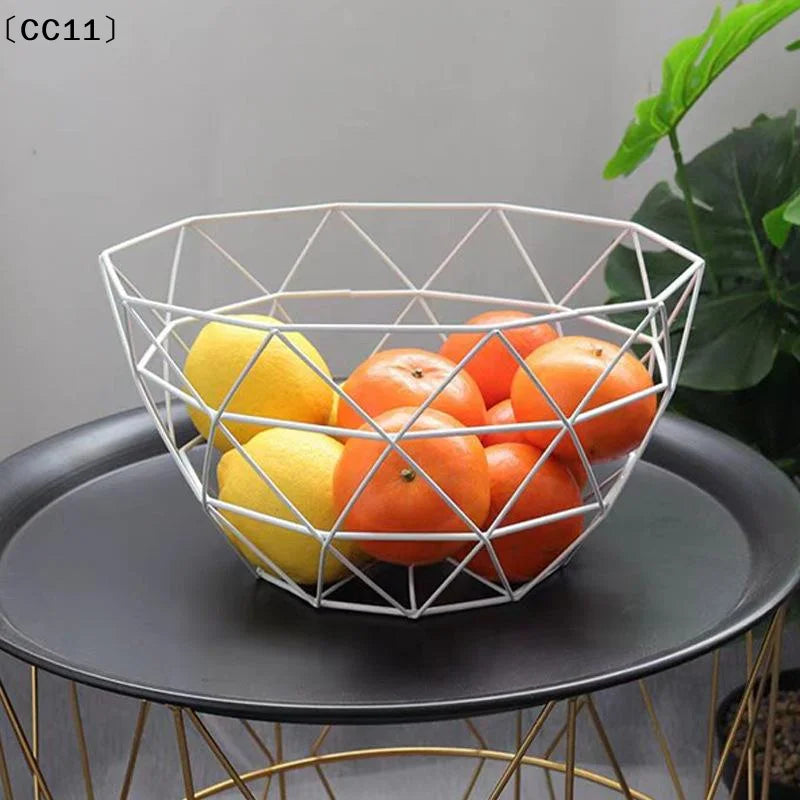 Iron Fruit Basket Simple Basin Multi-size Snack Bread Vegetable Qme