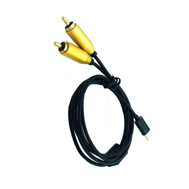 2PCS Type-C USB C to 2 Dual RCA Male Signal For Video AV Audio Adapter Cable Converter Function Mobile Phone Accessories Qme