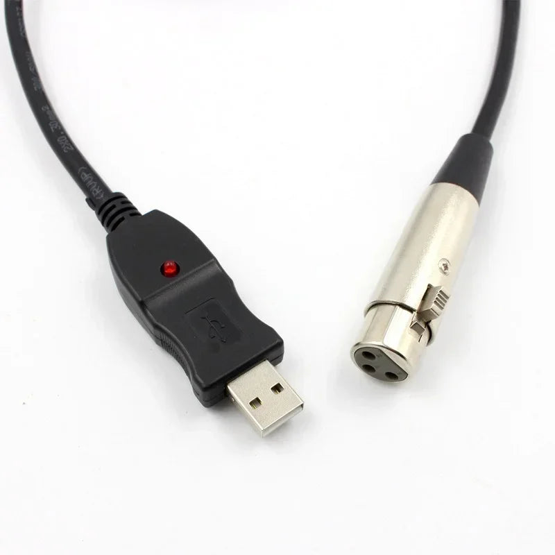 3m for Notebook MAC 2019 NEW USB Microphone Mic Link Cable Adapter Male XLR Female Cable for PC Qme