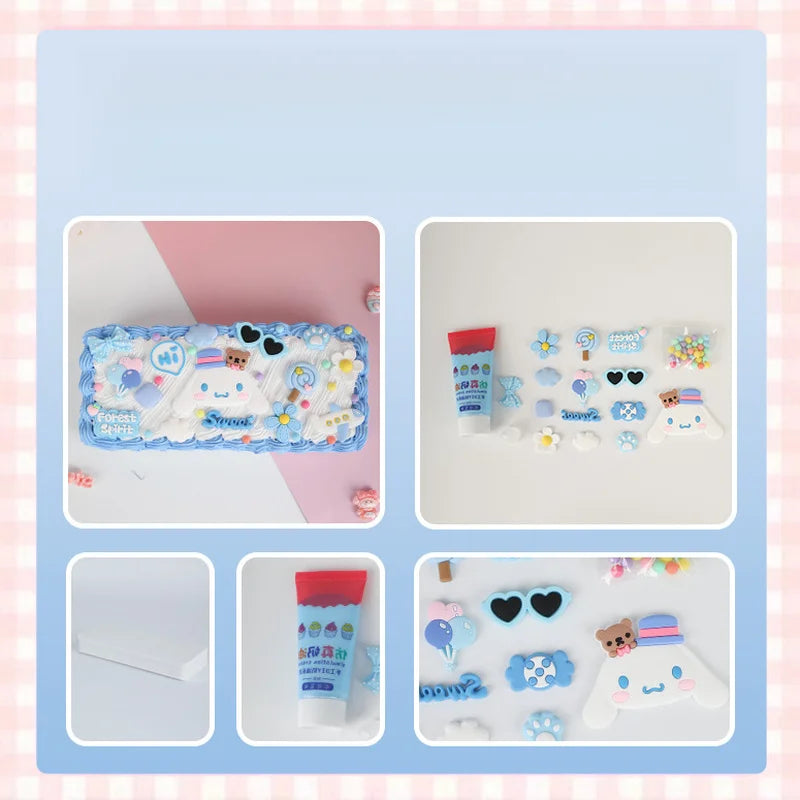 Hello Kitty DIY Pencil Case Student Craft Cream Glue Creative Qme