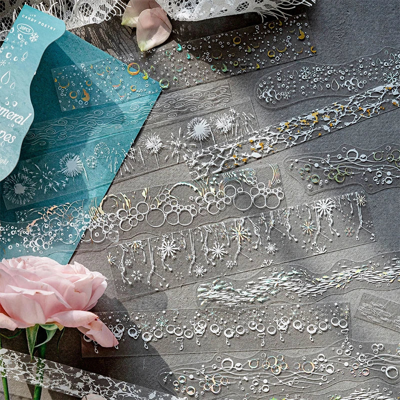 Dreamy Starry Galaxy Long Sticker Pack, Healing High-Value Creative Material, Perfect for Collage & Gift Wrapping Qme