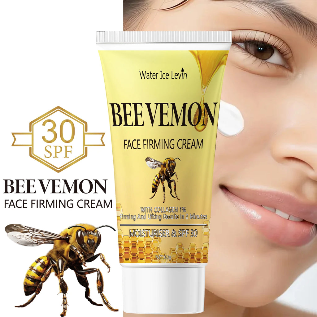 Bee Venom Face Firming Cream with 1% Collagen - Lifting & SPF 30 Moisturizer for Visible Results in 2 Minutes. Qme