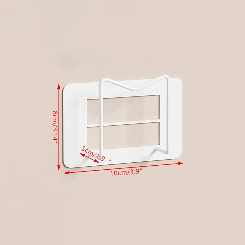 No-drill Multi-purpose Storage Shelf Practical Hooks Selling Qme S White