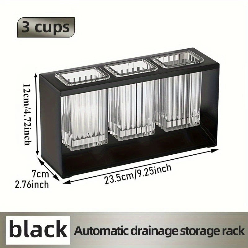 Fashionable multi-functional bathroom storage device with drainage function - electric toothbrush and toothpaste holder Qme