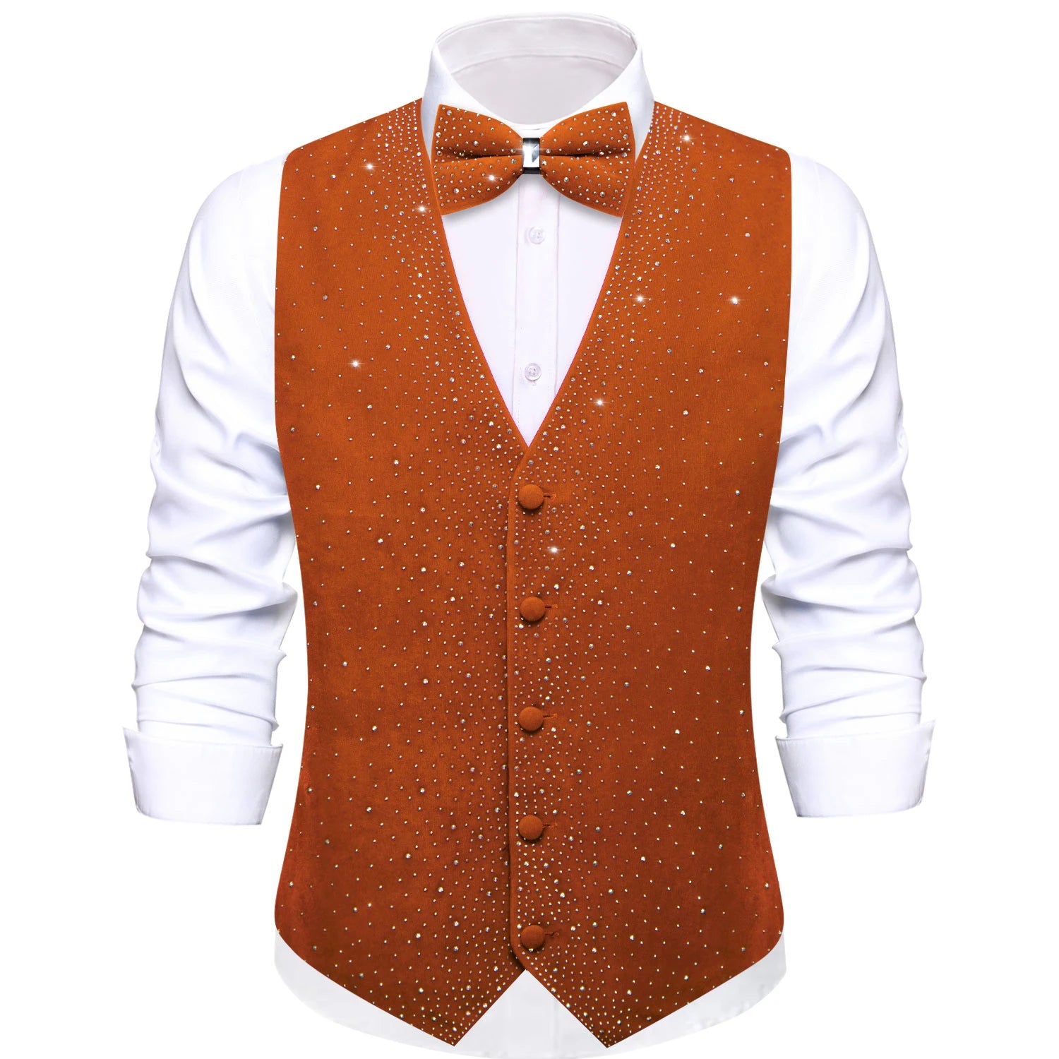 Men's Sparkly Glitter Vest Matching Bow Tie Multi Options Parties Qme HT-MJ-0160 XXXL