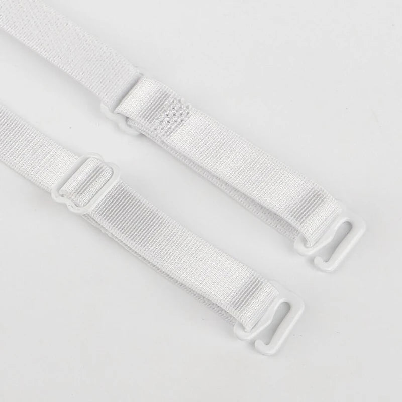 Women Slip Resistant Bra Straps Double Shoulder Elastic Brassiere Qme WHITE one size China Mainland