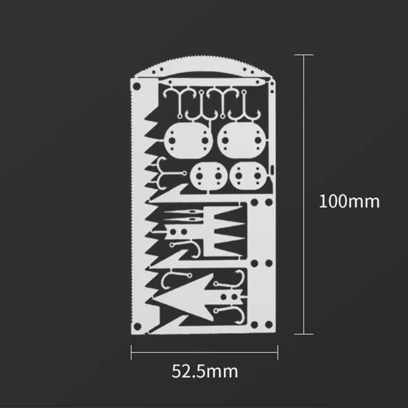 Outdoor Camping Outdoor Multifu Equipment Survival Tools Stainless Steel Card Fishing Portable Practical Hand Tools Supplies Qme