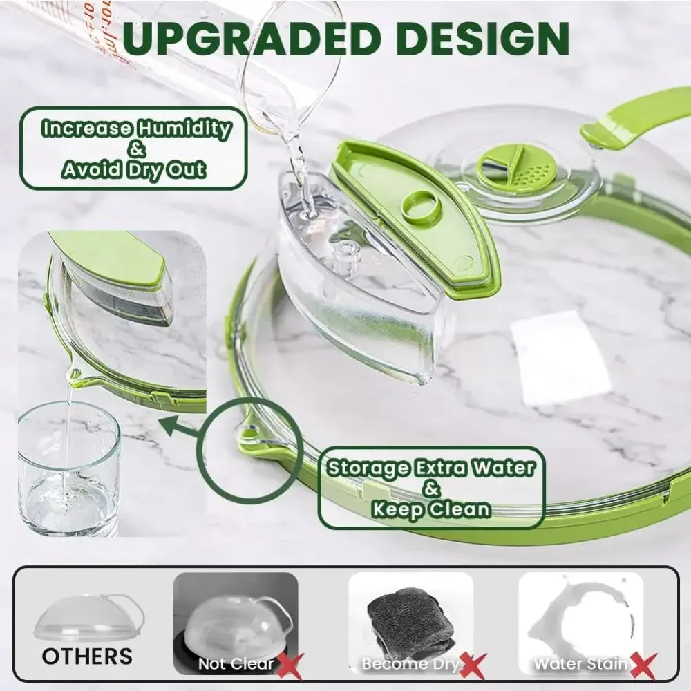 Versatile Clear Microwave Splatter Cover Water Steamer Ergonomic Qme
