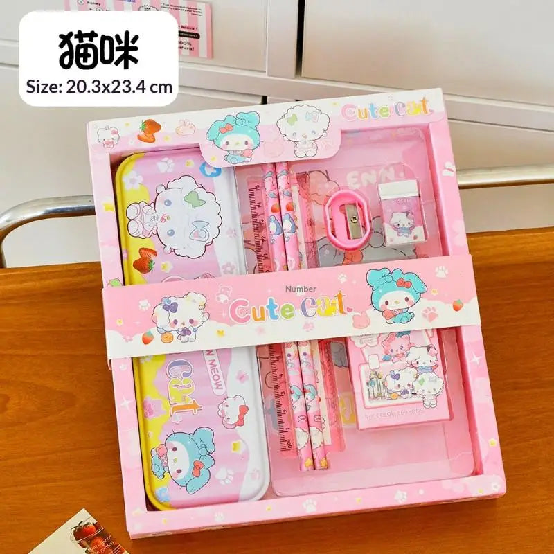 Cute Cartoon Capybara Pencil Ruler Crayon Eraser Stationery Sets Qme A5