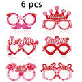 Pack of 6 Valentine's Day Party Decorative Glasses, Available in Various Styles and Vibrant Colors Perfect for Party Decoration Qme 6Pcs