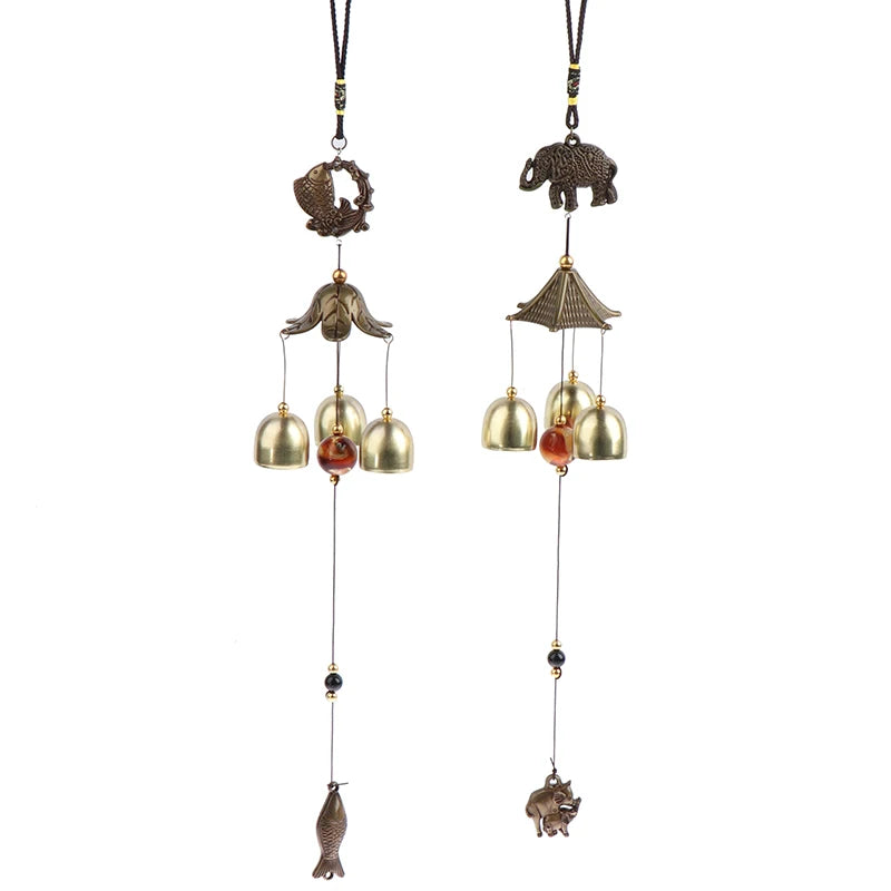 1Pc Outdoor Antique Copper Wind Chime Outdoor Living Decoration Metal Wind Chimes. Qme