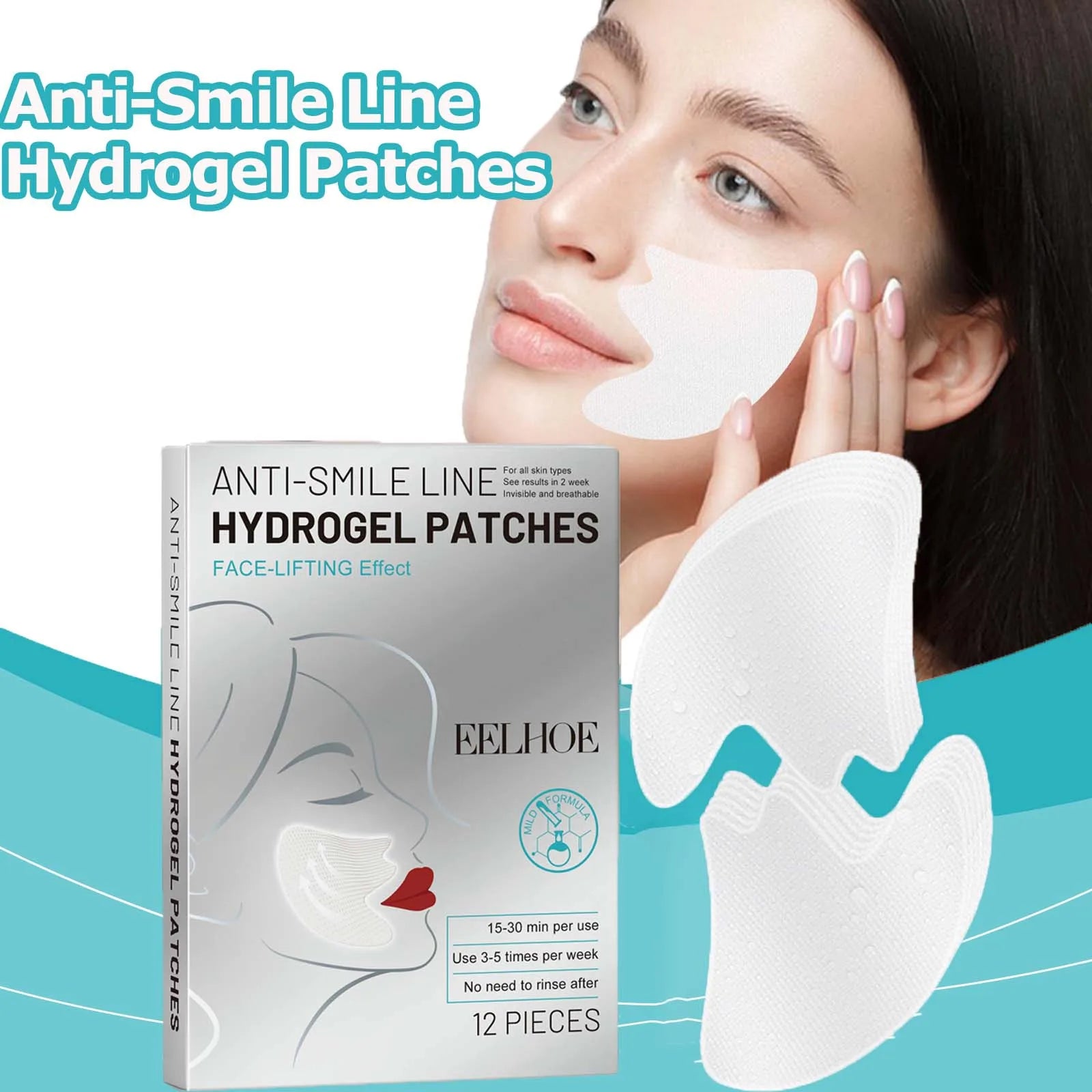 Smile Lines Patch Nasolabial Folds Patches Anti-Smile Line Lifting Firming Facial Skin Fade Fine Lines Marionette Lines Hydratin Qme