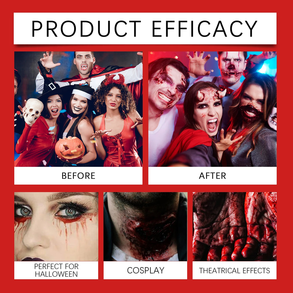 60ML 2026 Halloween Plasma Spray Blood Makeup Props Atmosphere Simulation Props Masquerade Props Make Up Festival Fake Blood Qme